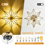 Brass Moravian Star Flush Mount Ceiling Light with Clear Glass - Elirian