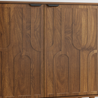 Walnut Mid-Century Sideboard with Paperclip Doors - Elirian