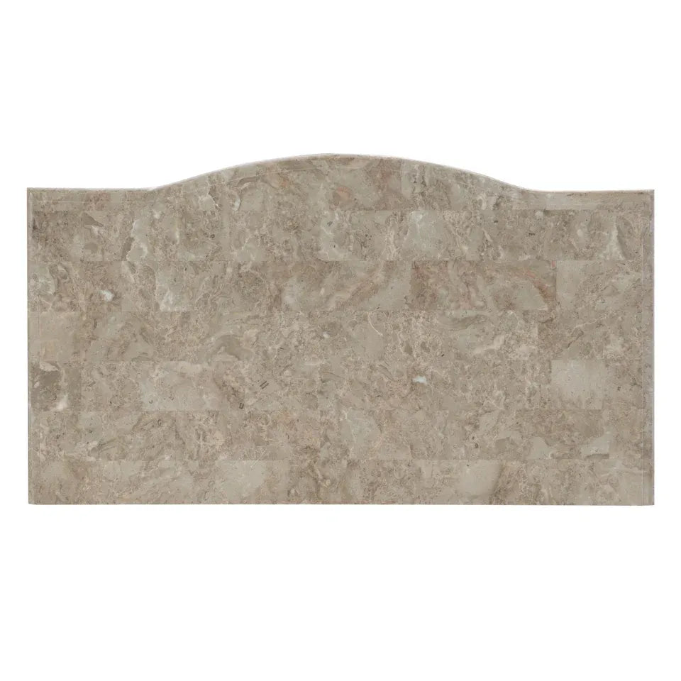 Silver Marble Top Nightstand with 3 Drawers and Classic Carved Details