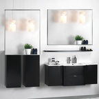 48x30 Silver Beveled Bathroom Wall-Mounted Mirror with Aluminum Frame