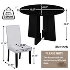 5-Piece Round Dining Set with Upholstered Chairs, 43-Inch Table - Elirian