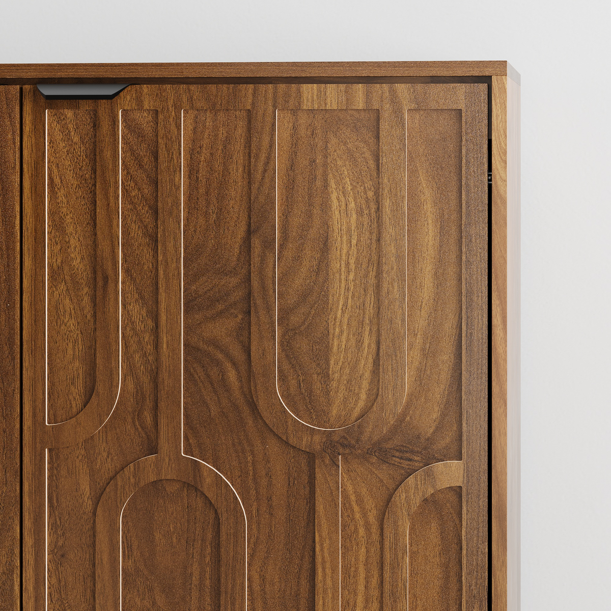 Walnut Mid-Century Sideboard with Paperclip Doors - Elirian