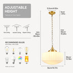 Vintage Milk Glass Pendant Light with Brass Finish - Elirian