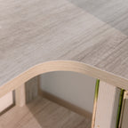 Light Gray Freestanding Corner Bookshelf with Anti-Tip Safety Design - Elirian