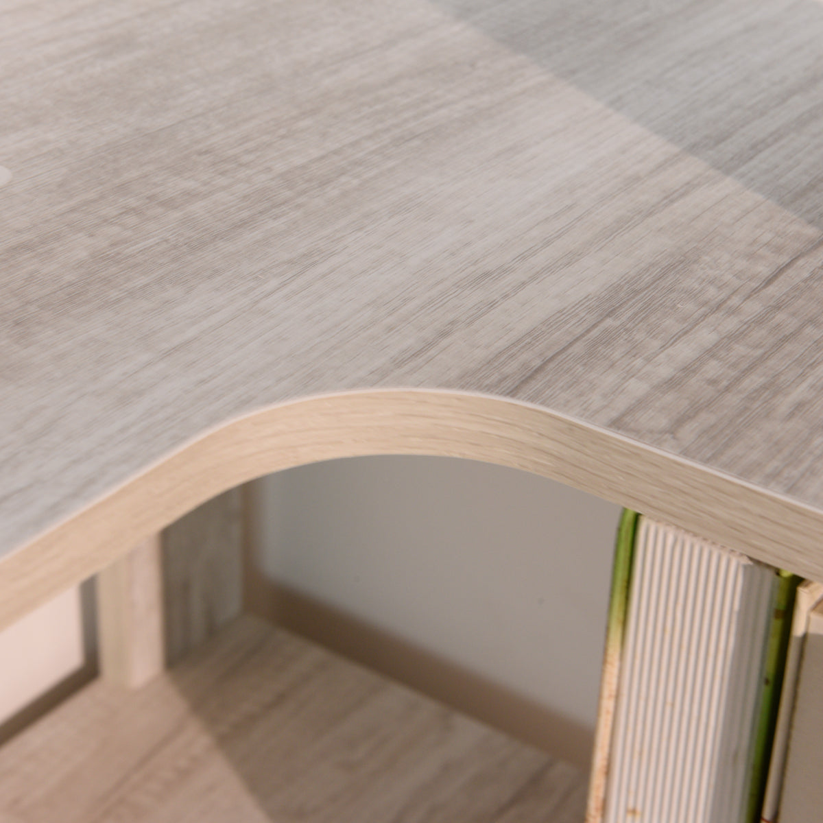 Light Gray Freestanding Corner Bookshelf with Anti-Tip Safety Design - Elirian