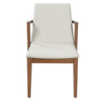 Mid-Century Modern Dining Armchairs, Beige & Walnut (Set of 2) - Elirian