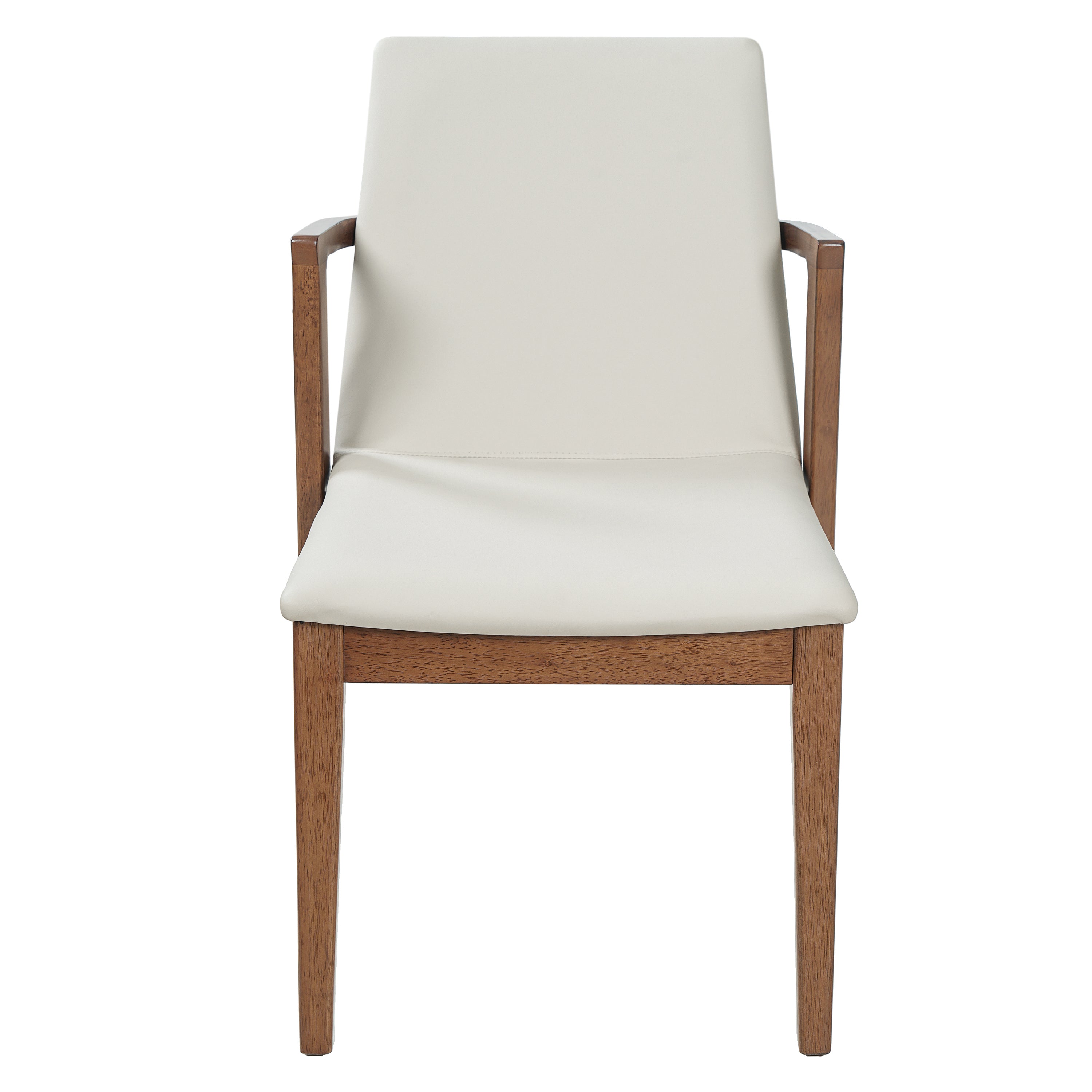 Mid-Century Modern Dining Armchairs, Beige & Walnut (Set of 2) - Elirian