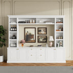 White Modern TV Stand with Bookcase for TVs up to 65 inch - Elirian
