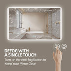 Wall-Mounted Touch Control Anti-Fog Bathroom LED Vanity Mirror