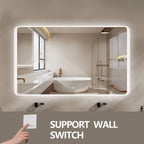 Wall-Mounted Touch Control Anti-Fog Bathroom LED Vanity Mirror