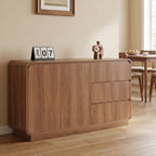 Light Walnut Sideboard with 2 Doors and 3 Drawers - Elirian