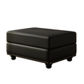 Faux Leather Modular Ottoman in Black - Elirian