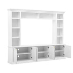 White Modern TV Stand with Bookcase for TVs up to 65 inch - Elirian