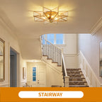 Brass Moravian Star Flush Mount Ceiling Light with Clear Glass - Elirian