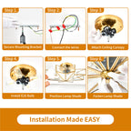 Brass Moravian Star Flush Mount Ceiling Light with Clear Glass - Elirian