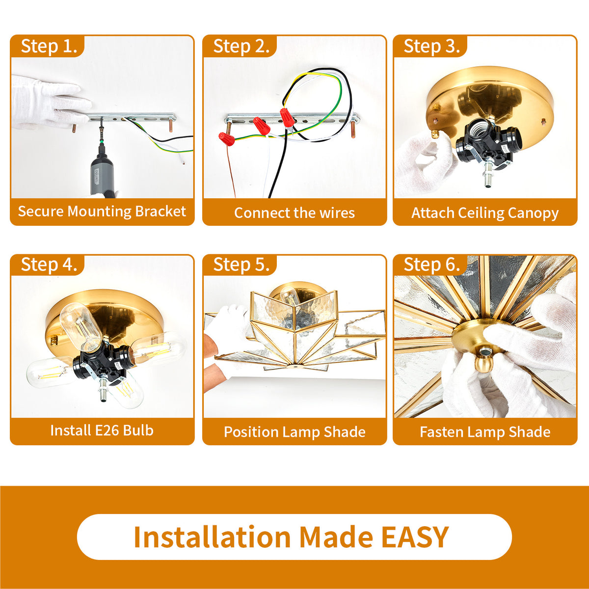 Brass Moravian Star Flush Mount Ceiling Light with Clear Glass - Elirian
