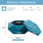 Velvet Diamond Tufted Storage Ottoman, Blue - Elirian