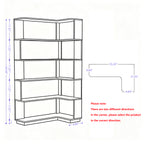 Freestanding Corner Bookshelf in Ox Blood Red with Open Display Shelves - Elirian