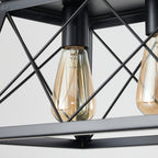5-Light Black Farmhouse Chandelier with Adjustable Rods - Elirian