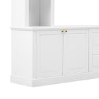 White Modern TV Stand with Bookcase for TVs up to 65 inch - Elirian