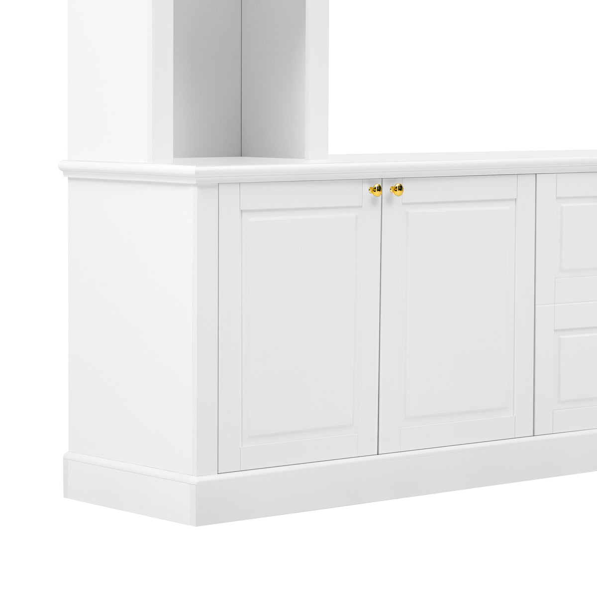 White Modern TV Stand with Bookcase for TVs up to 65 inch - Elirian