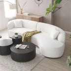 Table basse ronde en placage de bois noir, fabriquée à la main, avec piètement doré