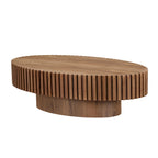 Handcrafted Oval Drum Coffee Table in Walnut - Elirian