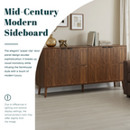 Walnut Mid-Century Sideboard with Paperclip Doors - Elirian