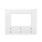 White Modern TV Stand with Bookcase for TVs up to 65 inch - Elirian