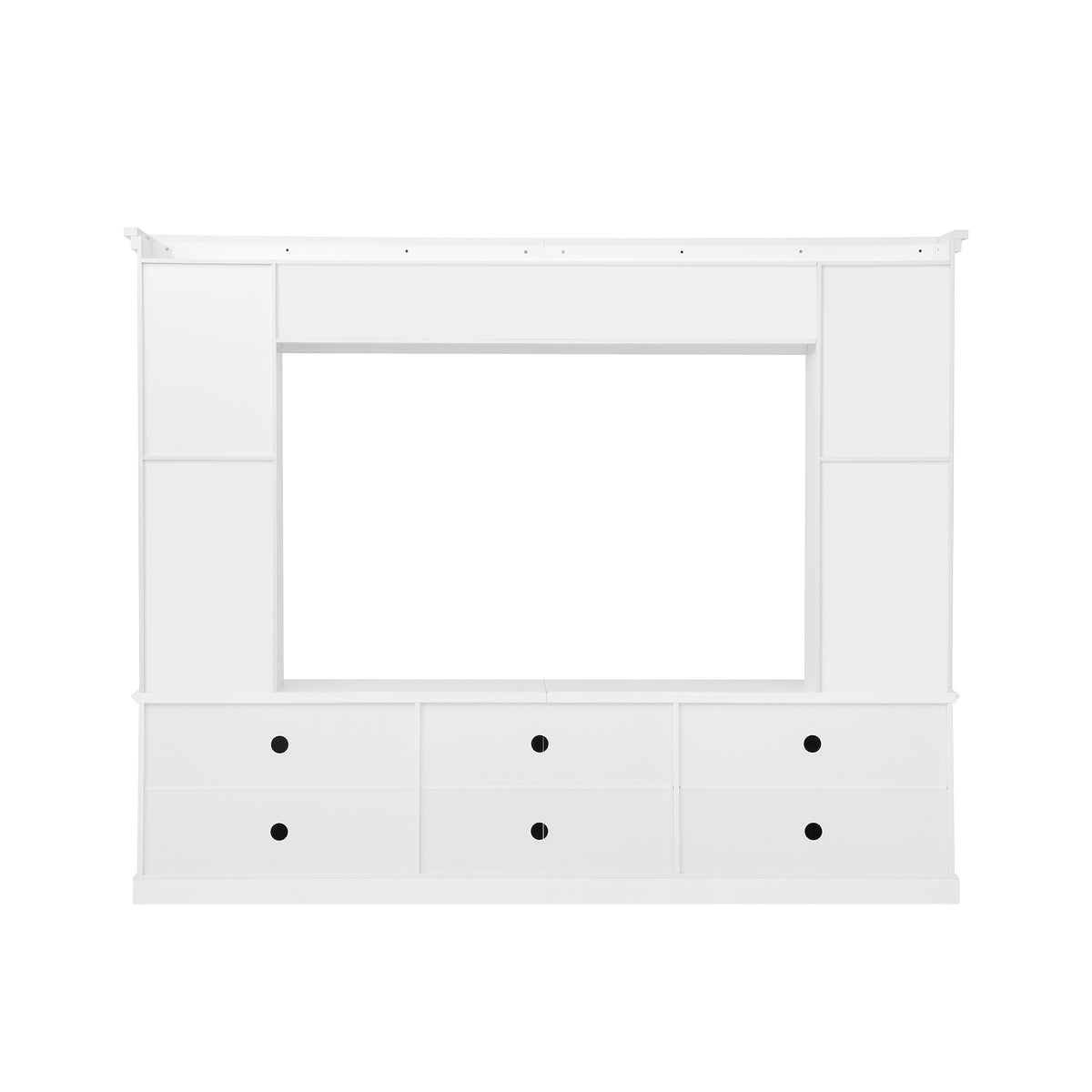 White Modern TV Stand with Bookcase for TVs up to 65 inch - Elirian