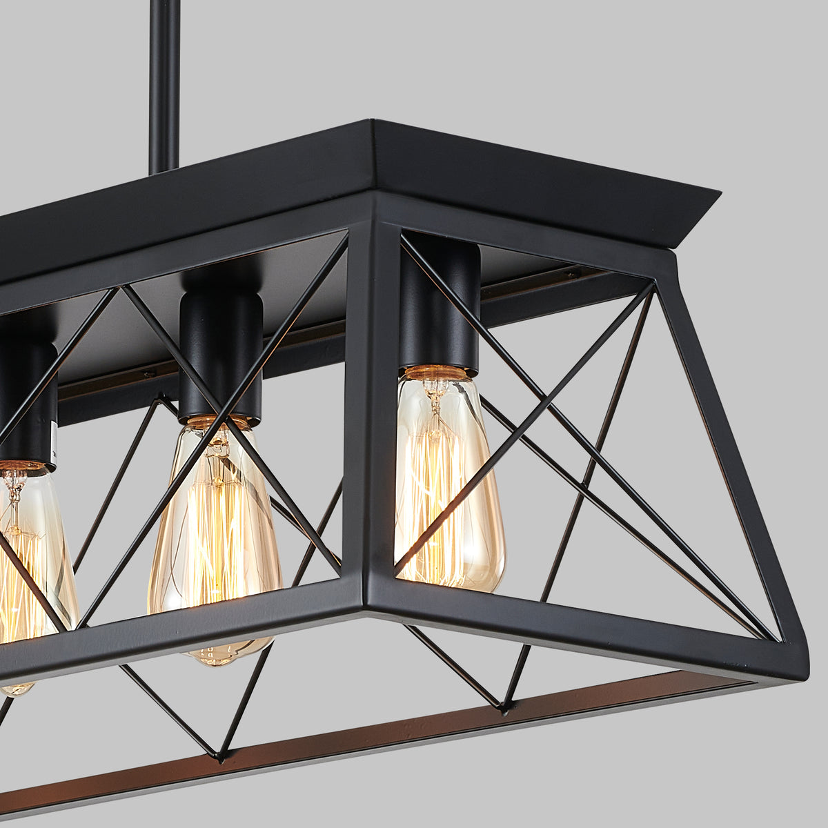 5-Light Black Farmhouse Chandelier with Adjustable Rods - Elirian