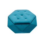 Velvet Diamond Tufted Storage Ottoman, Blue - Elirian