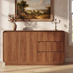 Light Walnut Sideboard with 2 Doors and 3 Drawers - Elirian