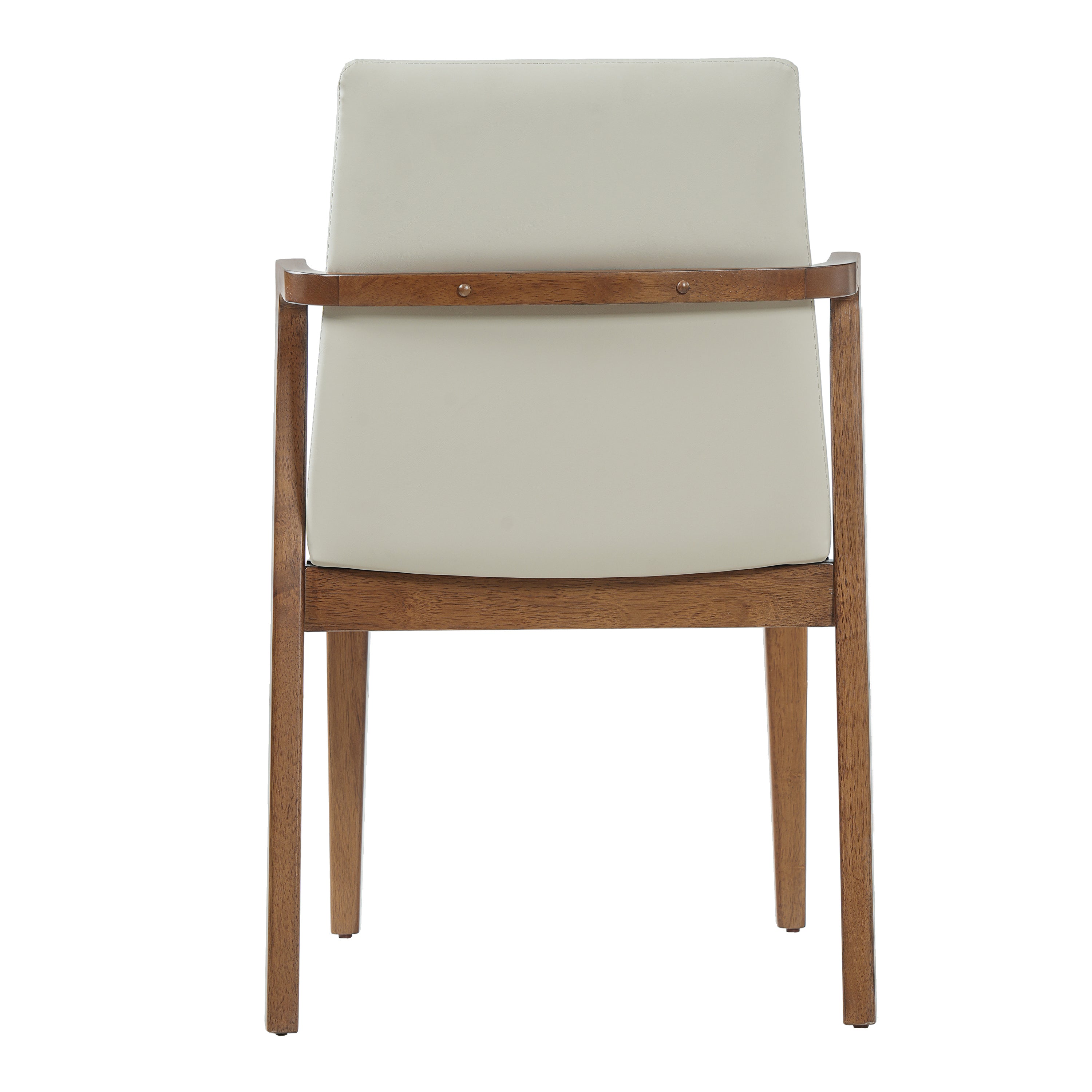 Mid-Century Modern Dining Armchairs, Beige & Walnut (Set of 2) - Elirian