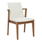 Mid-Century Modern Dining Armchairs, Beige & Walnut (Set of 2) - Elirian