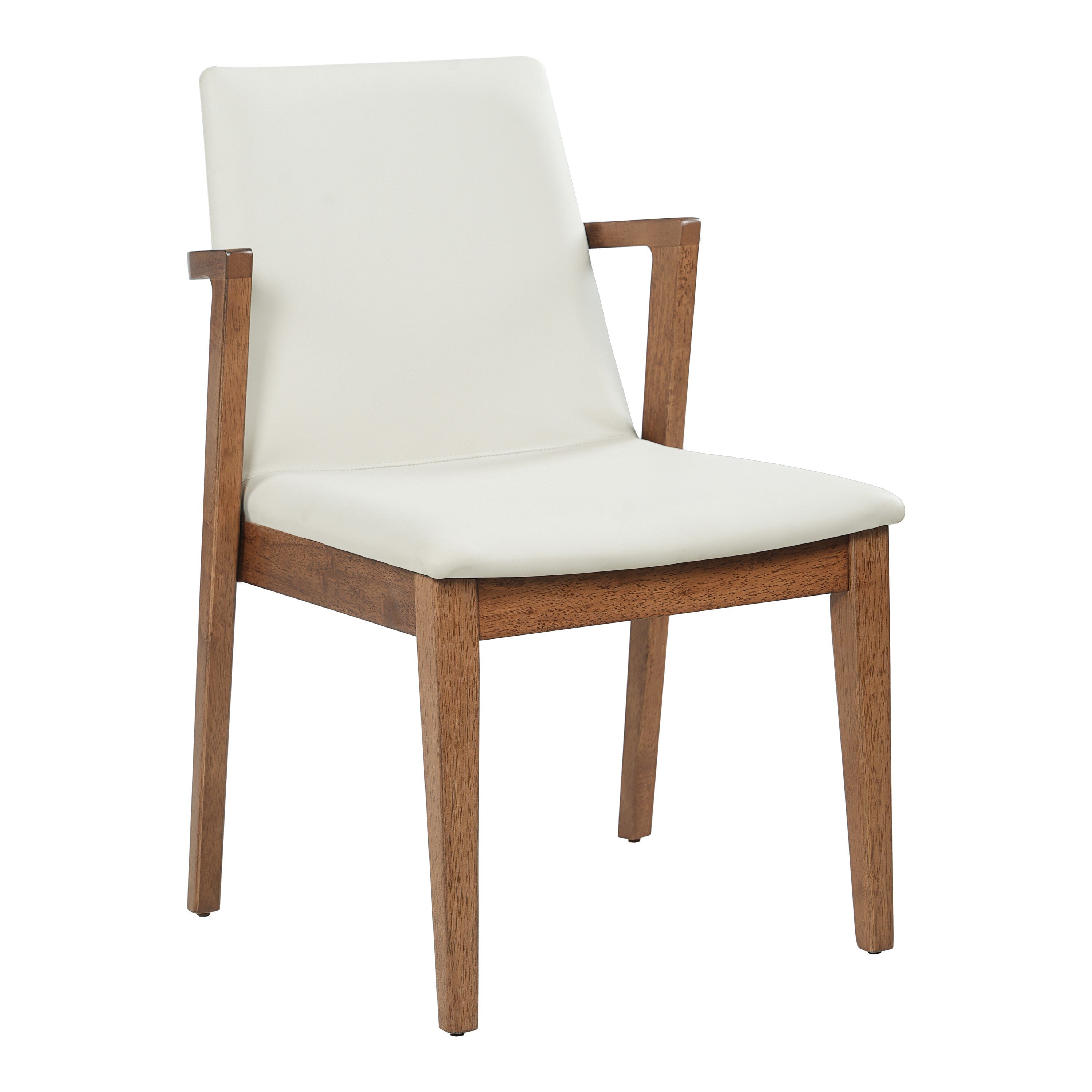 Mid-Century Modern Dining Armchairs, Beige & Walnut (Set of 2) - Elirian