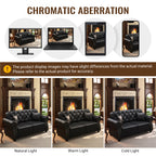 Faux Leather Modular Ottoman in Black - Elirian