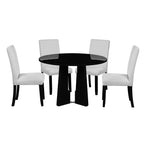 5-Piece Round Dining Set with Upholstered Chairs, 43-Inch Table - Elirian