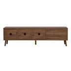 Walnut Mid-Century Modern TV Stand with Solid Wood Legs - Elirian