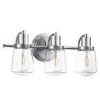 19.6" Silver 3-Light Bathroom Vanity Light with Clear Glass Shades
