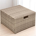 Modern 4-Piece PE Rattan Outdoor Patio Set with Ottoman & Cushions