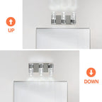 Modern silver LED bathroom vanity light with seeded glass shade - Elirian