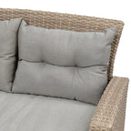 Modern 4-Piece PE Rattan Outdoor Patio Set with Ottoman & Cushions