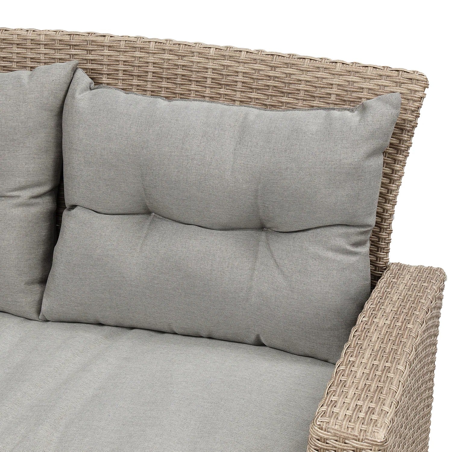 Modern 4-Piece PE Rattan Outdoor Patio Set with Ottoman & Cushions