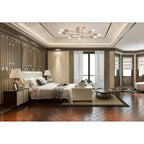 28" Brushed Gold 8-Light Semi-Flush Ceiling Light - Metal Fixture