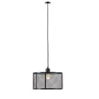 Black drum mesh metal pendant light with adjustable cord - Elirian