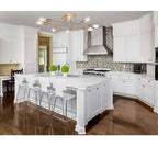 28" Brushed Gold 8-Light Semi-Flush Ceiling Light - Metal Fixture