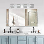 30" Chrome 4-Light LED Bathroom Vanity Light Fixture – Acrylic Shade