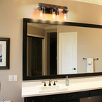 3-Light Rustic Bathroom Vanity Light Fixture with Clear Glass Shades - Elirian
