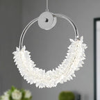 Modern crystal glass LED pendant light with chrome finish - elegant hanging fixture - Elirian
